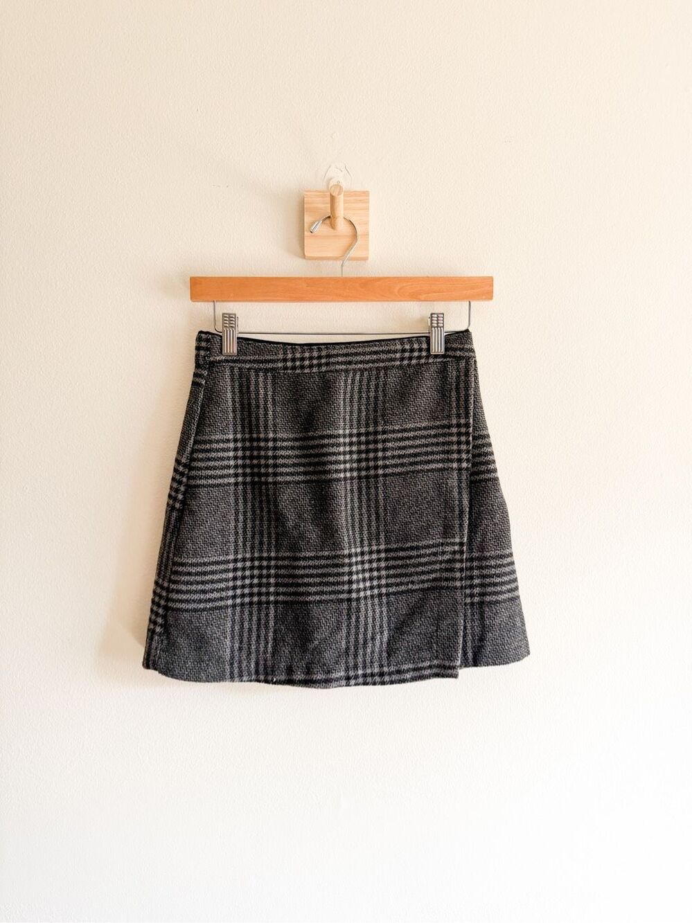 Abercrombie & Fitch Wool Plaid Wrap Mini Skirt Size XS